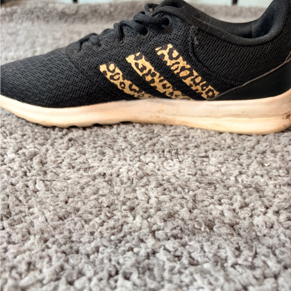 Adidas Cloudfoam Sneakers Womens 8 Black Leopard Stripe Running Shoes Comfort - Picture 7 of 11